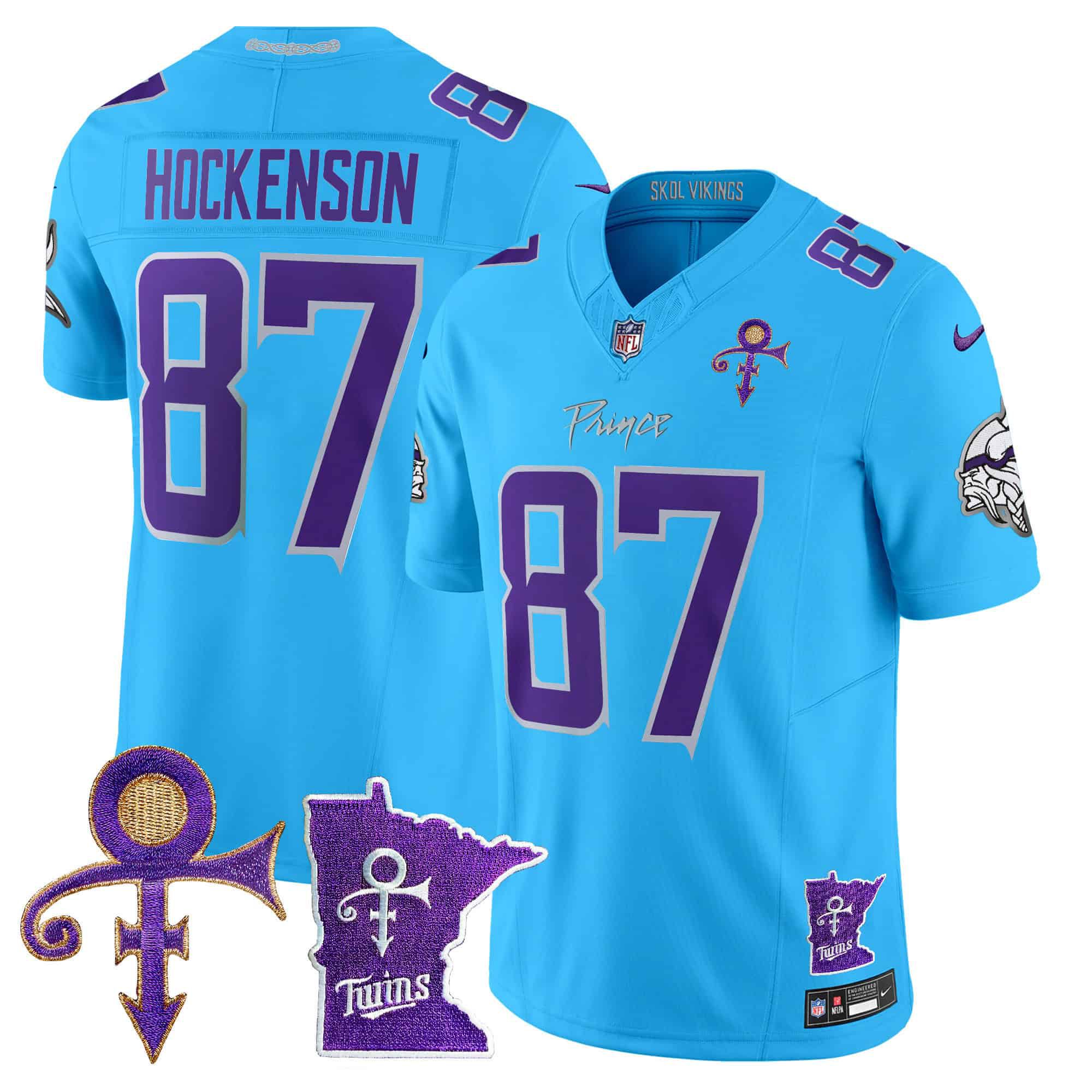 Men Minnesota Vikings #87 Hockenson Light Blue 2024 Nike Prince Vapor Limited NFL Jersey->indianapolis colts->NFL Jersey